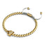 Renard de cristal | Or 18 carats | Blanc | Bracelet Charmballa en macramé
